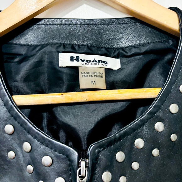 NYGARD Black  leather coat with studs - Picture 8 of 11